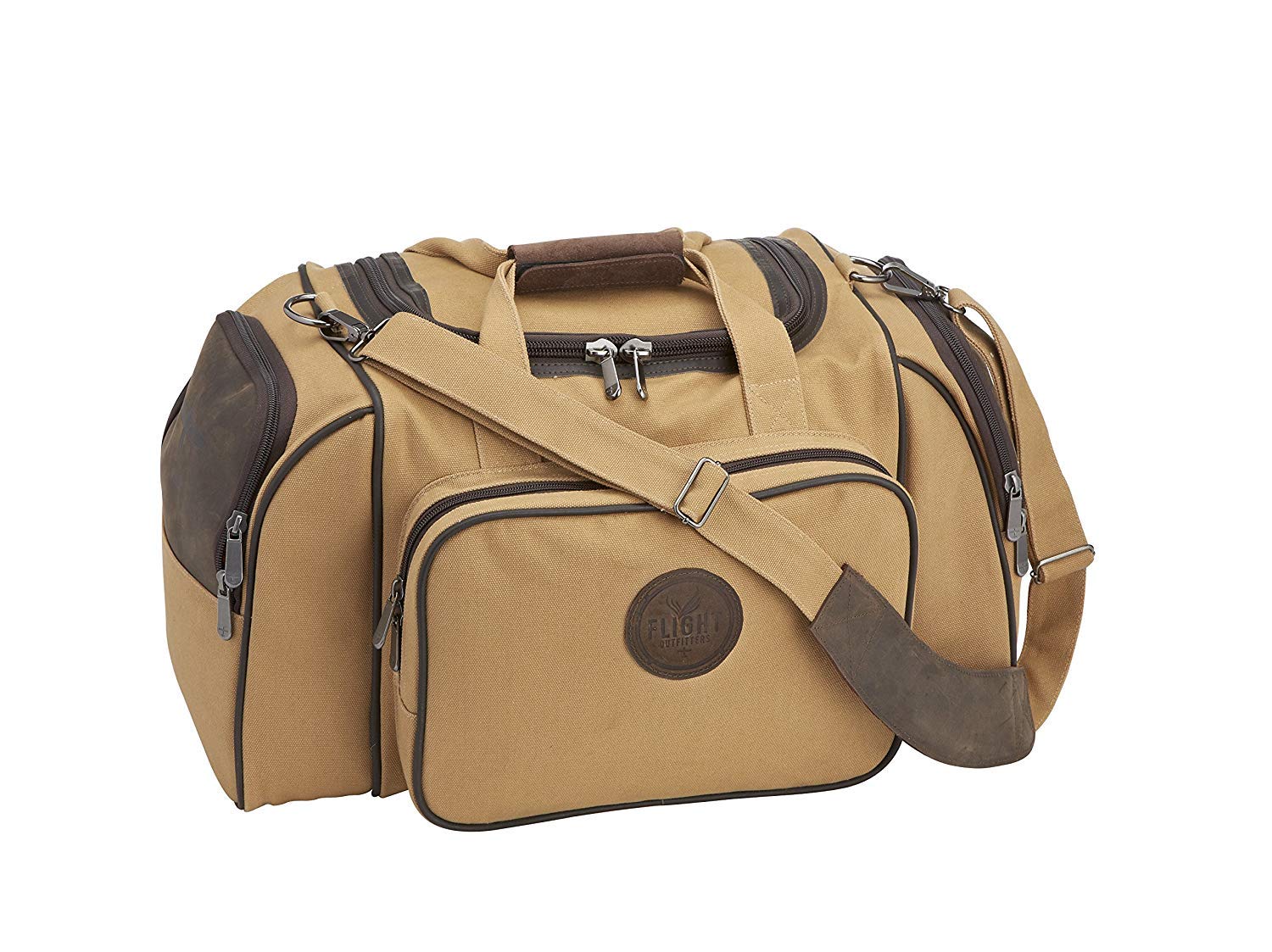 Flight Outfitters Unisex Bush Pilot Duffel Hand/Shoulder Carry Canvas & Leather Plane Travel Luggage Aviation Gear Flight Bag