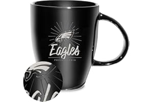 Rico Industries NFL Football Sunburst 18oz Laser Engraved Ceramic Lustre Mug