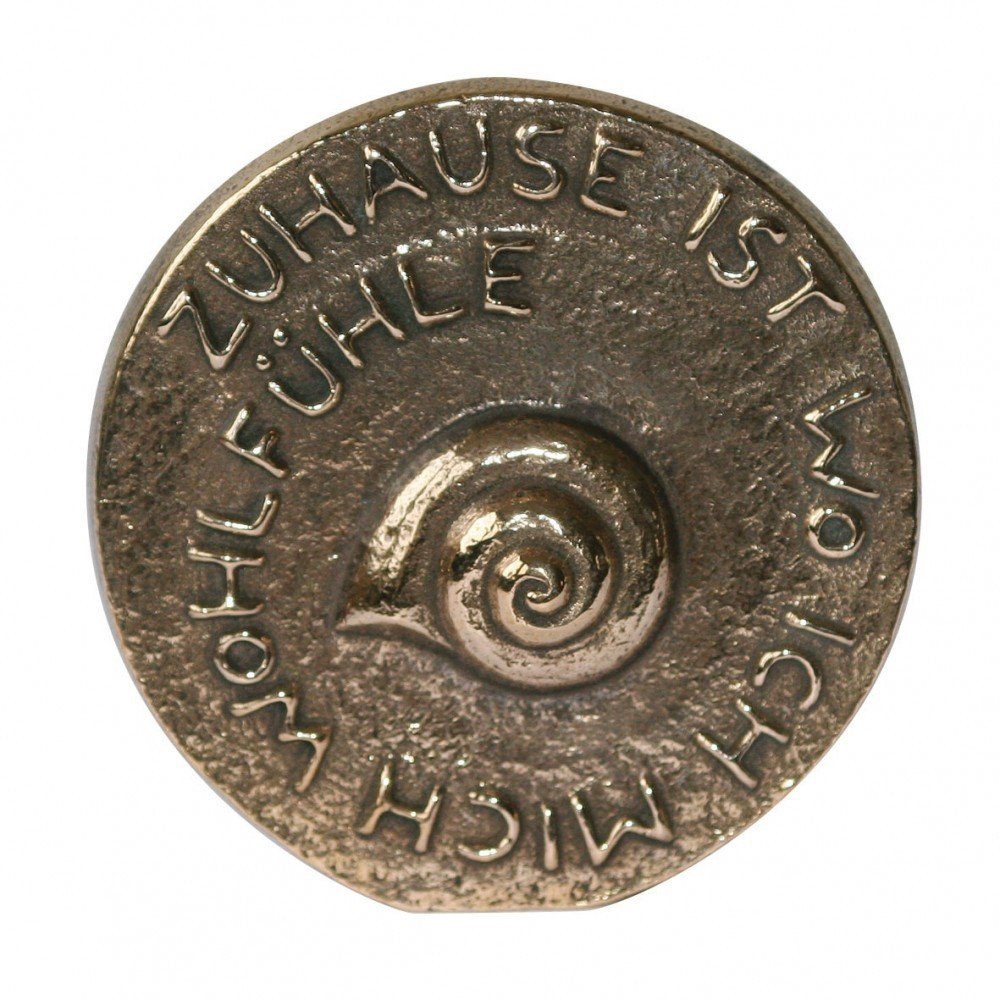 Bronzeplakette home, 8 CM, polished, Kerstin Stark