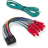 RED WOLF 16-Pin Stereo Harenss w/Connector Terminal for Kenwood KDC KRC KMD Series Install 16 Pins Aftermarket Radio Audio Power Plug Adapter Pre-Installed Wire Connectors
