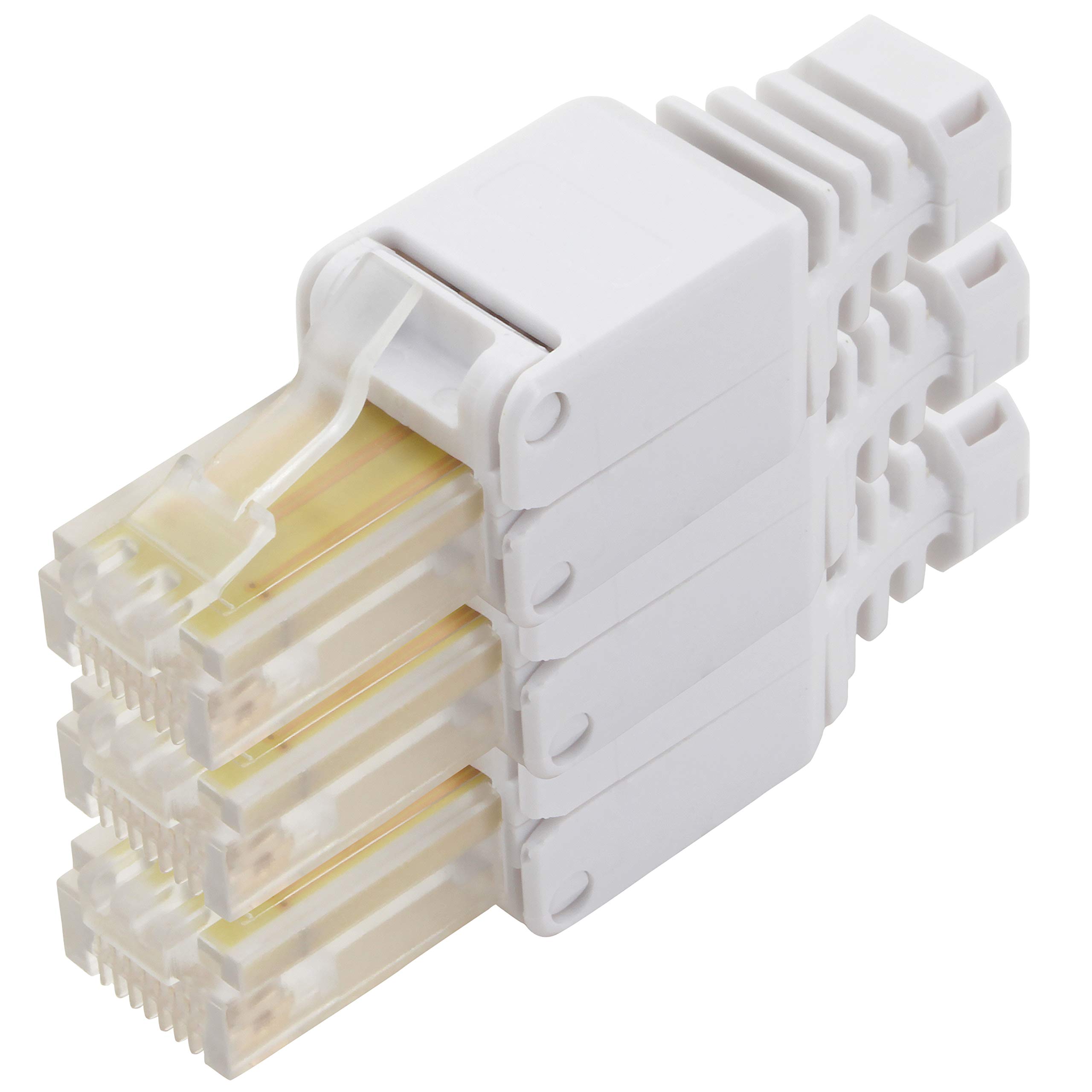 1aTTack.de Cat. 5e tool-free plug unshielded AWG 24-26 for flexible and rigid inner conductors gold-plated contacts 3 pieces — image 1