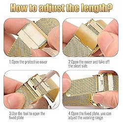 Winfox Stainless Steel Mesh Watch Band for Men