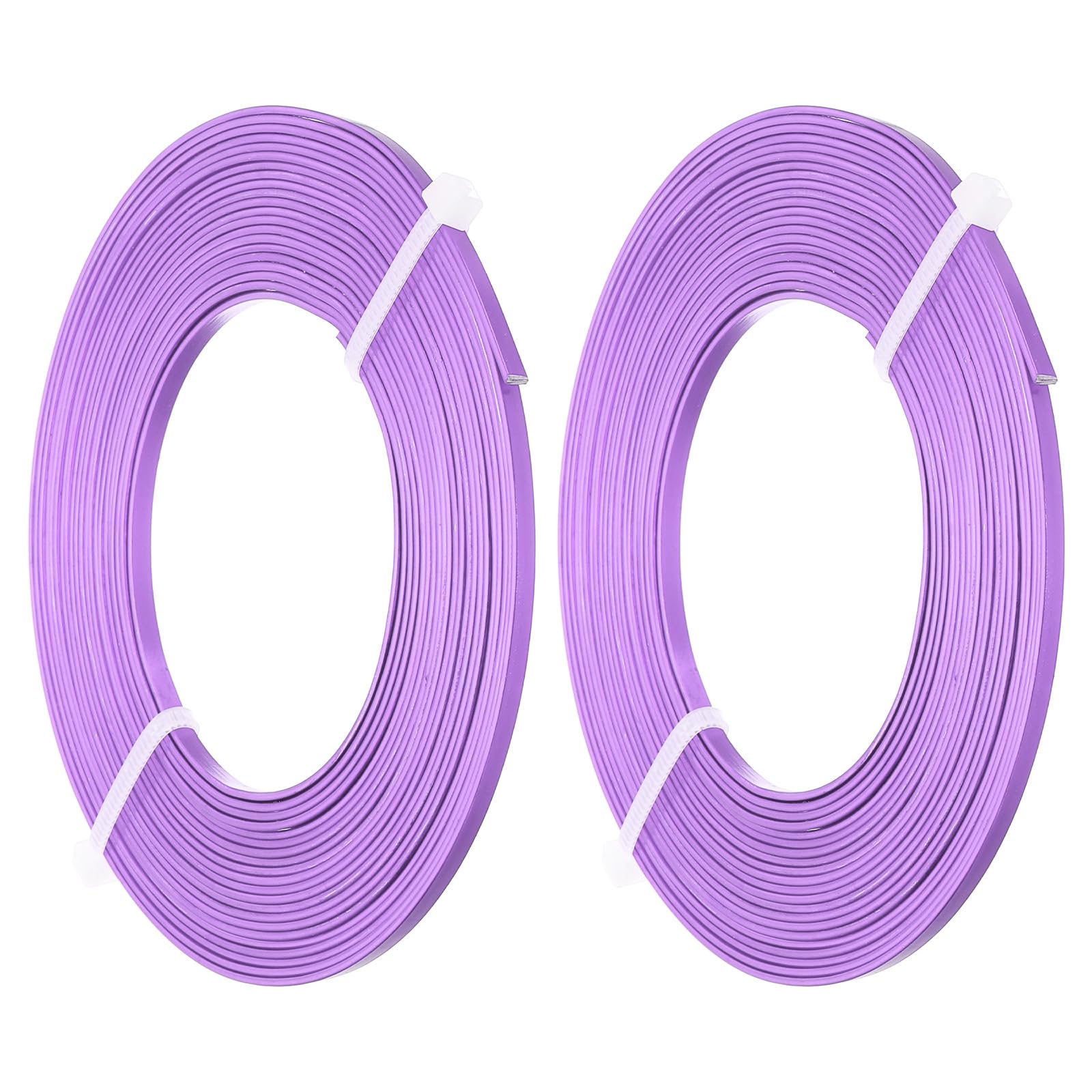 PATIKIL 18 Gauge 3mm Wide Aluminum Flat Wire, 16.4Ft 2 Roll Bendable Flat Bezel Wire Face Masks Soft Craft Wire for Resin Bezel Frame Wire Wrapping Craft Making, Light Purple