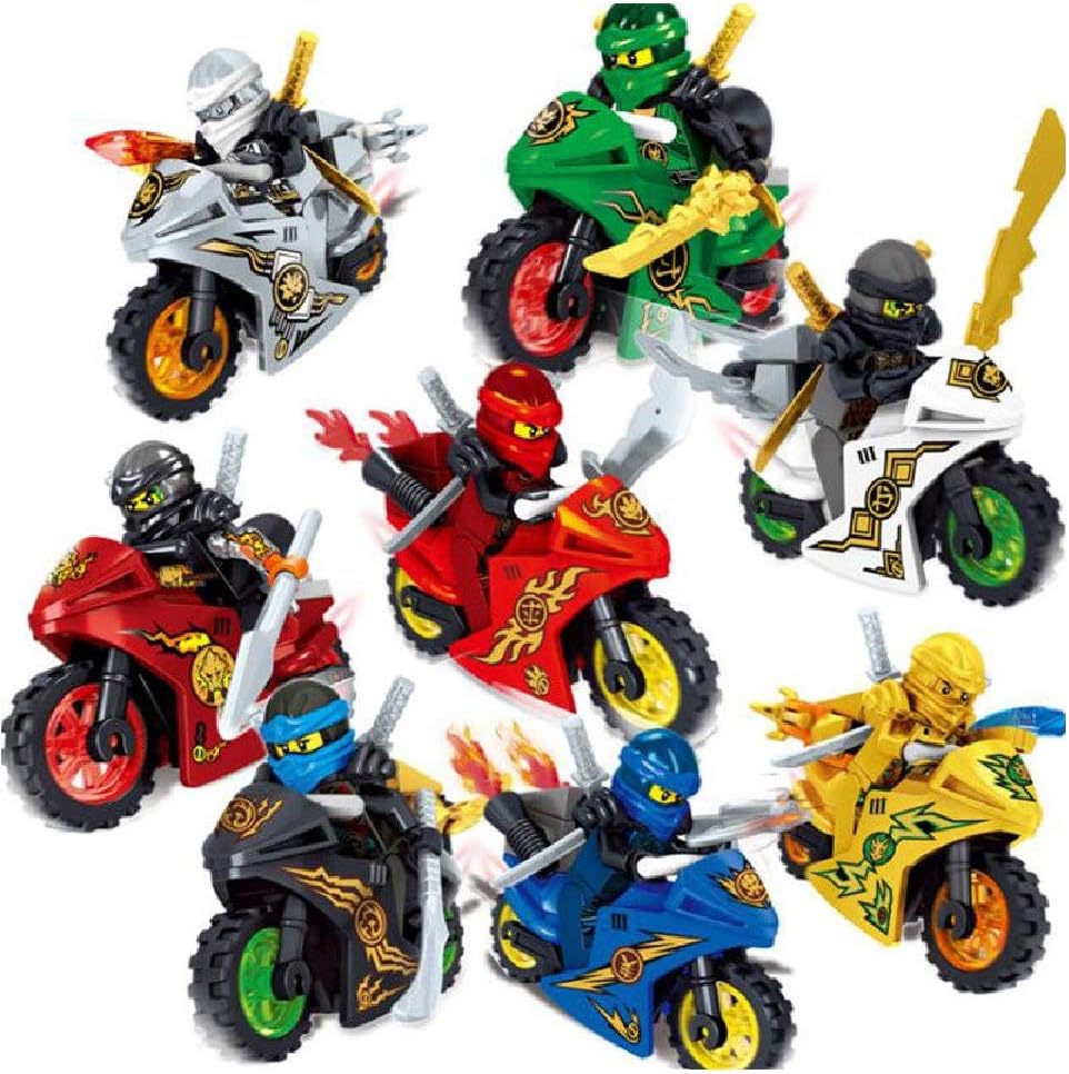 Ninjago Motorcycle Ninga 8 Piece Set Mini Figures