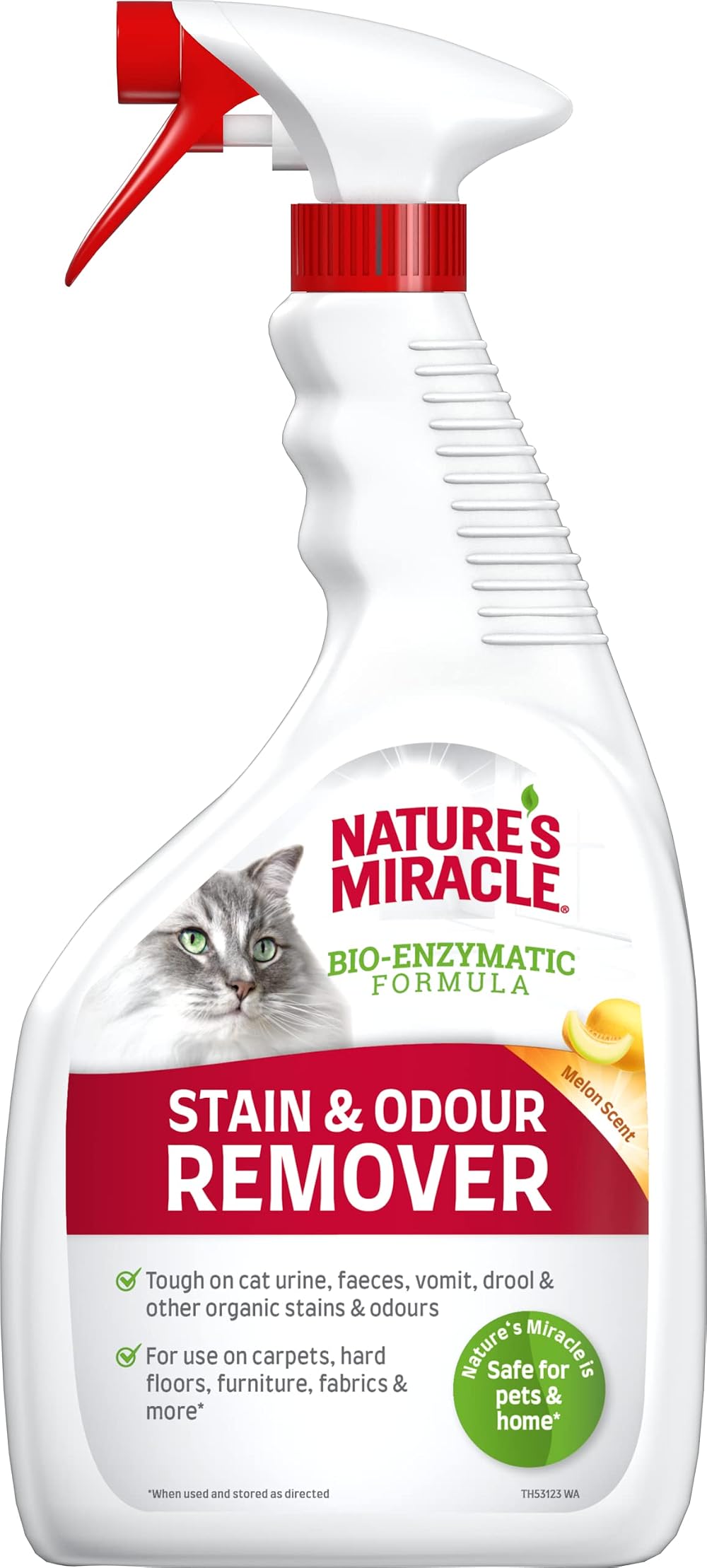 Nature's Miracle Cat Stain & Odour Remover Bio-Enzymatic 946ml Melon Scent