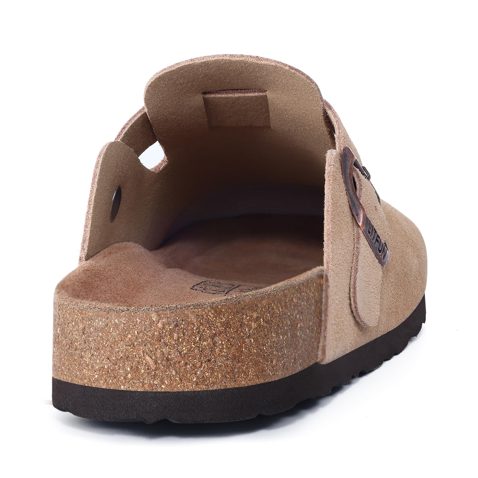 Litfun Women's Genuine Suede Clogs Soft Footbed Leather Potato Shoes Comfort Slip On Clogs with Arch Support