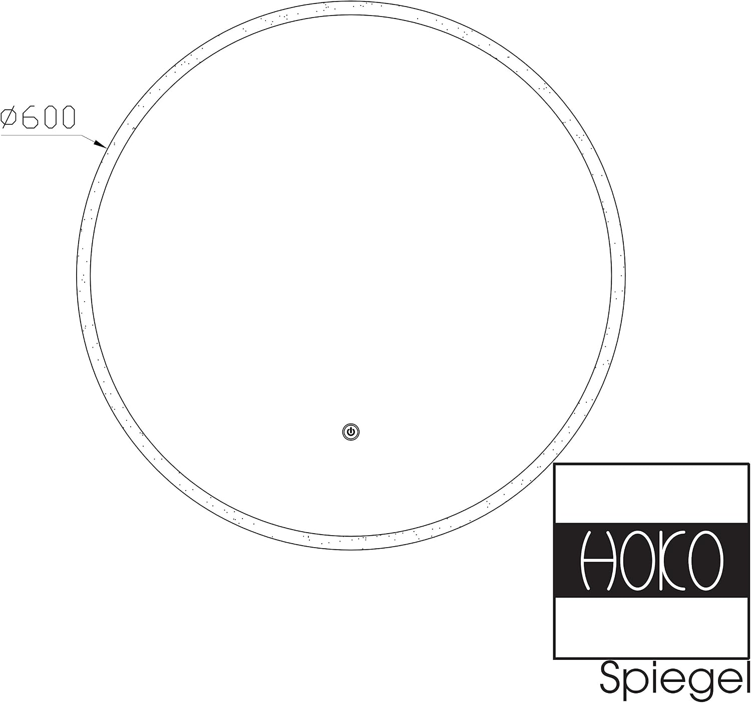 Cottbus LED Illuminated Round Bathroom Mirror, 60 cm, Bathroom Mirror with Light, Energy Class A+, Milchglas, 60L x 60W cm - Image 5