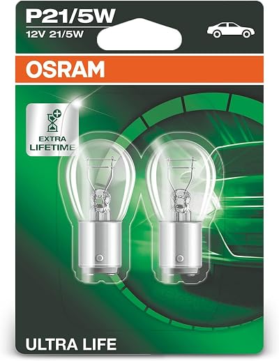 Osram Ultra Life P21/5W 12V Twin Filament 7528ULT-02B 2 Pack