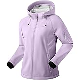 G Gradual Women's Fleece Lined Softshell Jacket Windproof Warm Light Waterproof Hooded Jacket for Women Winter/Fall/Spring