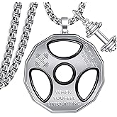 Sbzxbt 925 Sterling Silver Lineman/Welder/Gym/Rock Pendant Necklace for Men Cool Accessories for Men Faith Pendant Necklace