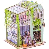 Insgen Miniature Florist Dollhouse DIY Flower Shop Booknook Building Set | 3D Wooden Flower Puzzle with Lights, Home Office Bookshelf Decor with Furniture for Adults &amp; Teenagers