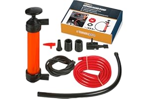MeasuPro Siphon Hand Pump For Water - 15" Manual Water Pump, Gas Siphon Kit, Hand Bilge Pump With High Suction For Water Remo