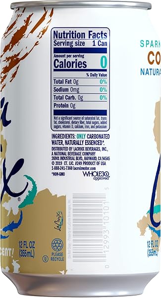 LACROIX SPARKLING WATER, COCONUT, 12 FL OZ (PACK OF 12)