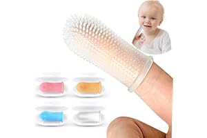 ITSY BITSY PEOPLE Itsy Bitsy Baby Toothbrush, Pediatrician Recommended, 360 Degree Bristle Silicone Baby Toothbrush 6 to 12 Months, and Toddler Toothbrushes 1-2, Set of 4 - Multicolor