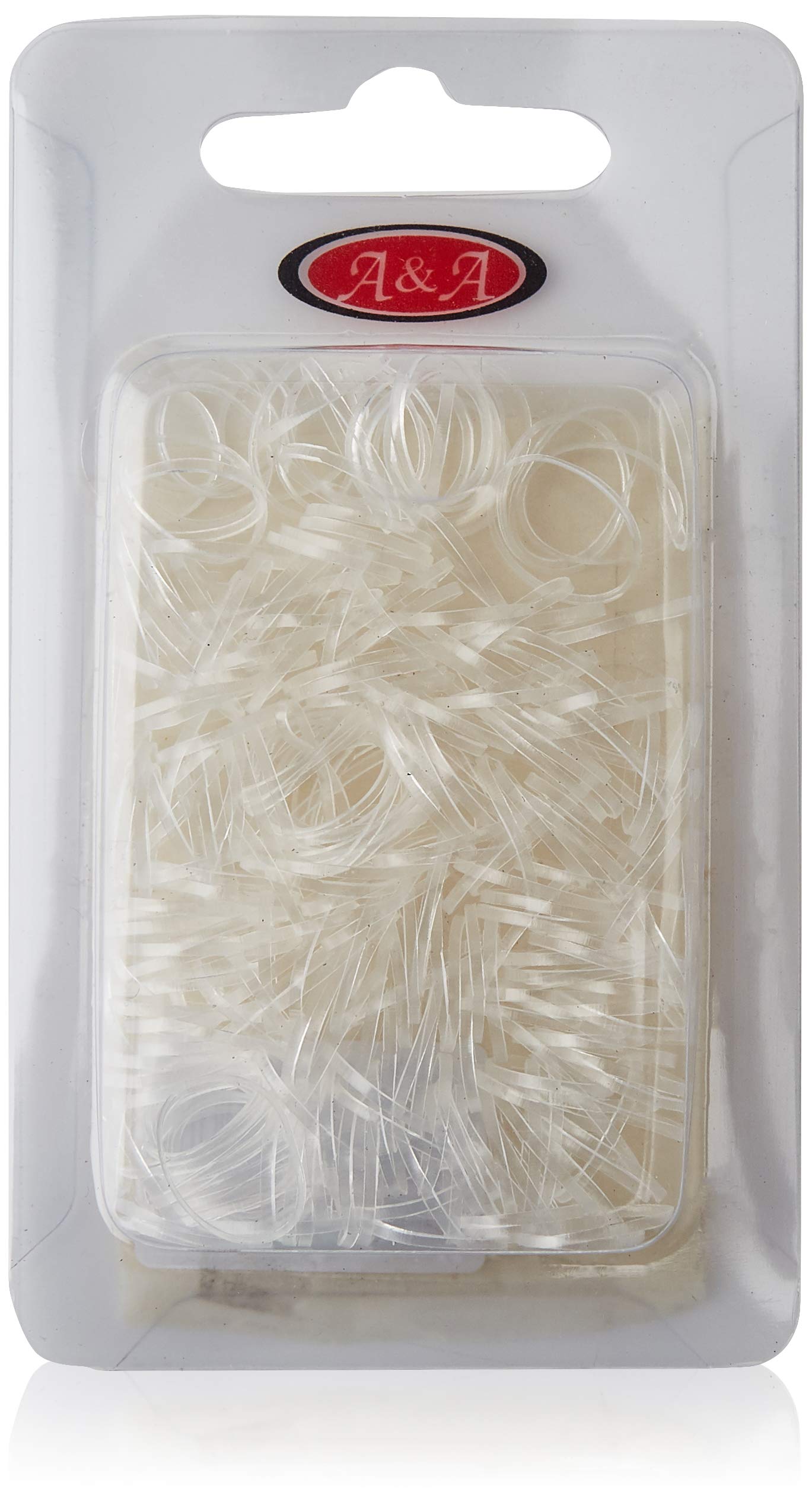 AA Rubber Hair Elastics Thin Transparent Pack of 250