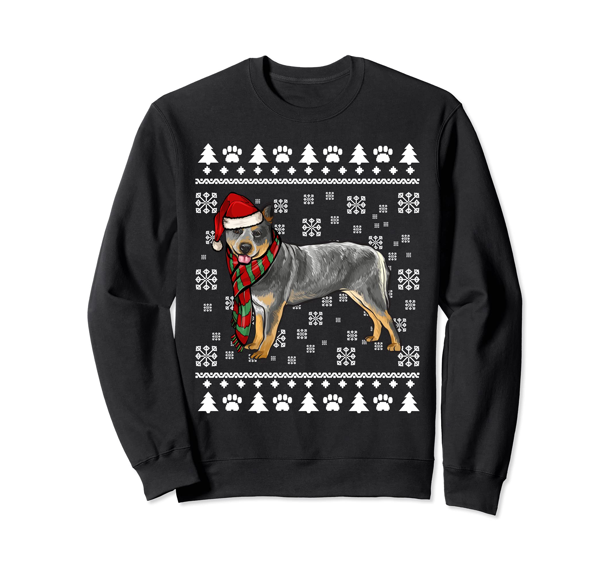 Australian Cattle Dog Santa Hat Xmas Ugly Christmas Sweatshirt
