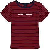 Tommy Hilfiger girls Short Sleeve Cropped Babydoll T-shirt, Soft & Comfortable