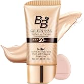 BB Cream Tinted Moisturizer With SPF 50, 9 in 1 BB Cream Sunscreen Protection Concealer, Foundation Full Coverage Tinted Moissturizer for All Skin, Oil-Free, Light (#01 Natural color, with 1 puff)