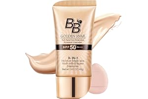 ZBMCYHCXH BB Cream Tinted Moisturizer With SPF 50, 9 in 1 BB Cream Sunscreen Protection Concealer, Foundation Full Coverage Tinted Moissturizer for All Skin, Oil-Free, Light (#01 Natural color, with 1 puff)