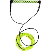 Tahoe Marine Supply Dyneema Wakeboard and Ski Rope, 75 ft | Boat Tow Rope, 3 mm Smooth Coated Rope, 15 in Floating EVA Handle, 4 Sections 55 to 75 ft, Slalom and Wakeboard