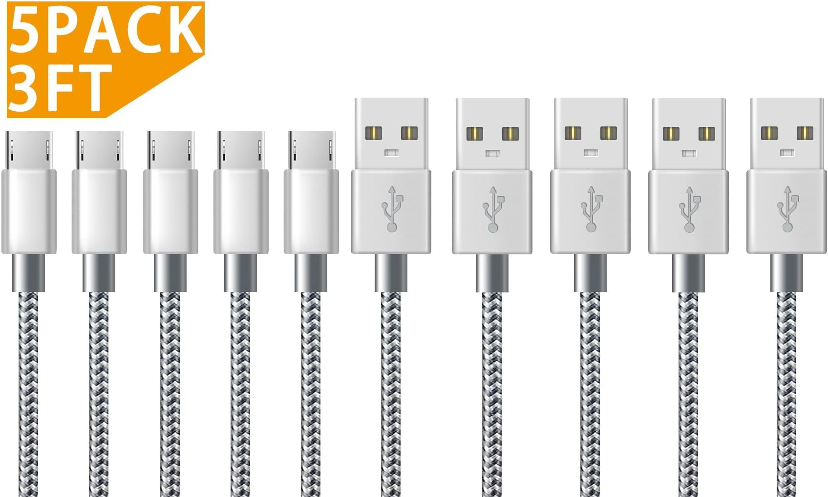 USB C Cable Type C Charger Cable Marktol Nylon Braided USB C Charging Sync Cable for Samsung Galaxy S9/S8+, Note 8, Nintendo Switch, Sony Xperia XZ, Google Pixel, HTC 10/U11, OnePlus 5T, Huawei P9 (3ft)