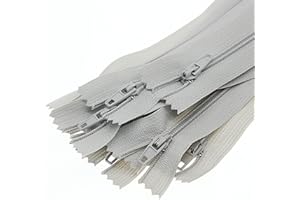 #3 22 Inch Nylon Coil Zipper,Gray Closed End Zippers Bulk for DIY Tailor Sewing Crafts,Bags,Purses(20 PCS/Pack,22 Inch) SHUNLI
