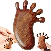 KINTEGOOD Sandalwood Foot Massage Tool, Traditional Five-Tooth Reflexology Tool, Wooden Acupressure Massager for Deep Tissue, Body, Hand, Meridian Therapy, Cute Foot-Shaped Design