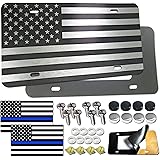 AOOTF American Flag License Plate- Novelty Patriotic Pledge of Allegiance Auto Car Tag, Personalized Aluminum USA Front Plate
