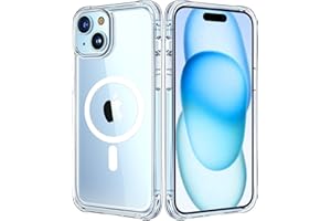Mkeke Magnetic Designed for iPhone 15 Case Clear, Compatible with Magsafe, [Not Yellowing] [Military-Grade Drop Protection] Phone Cases for Apple iPhone 15 with Shockproof Bumper 2023