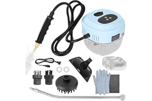 STRCEAT Steam Cleaner, Powerful Multipurpose Portable Steamer for Floors, Cars,Tiles, Home Use, 5 Mins Quick Heating, 1.5L Capacity, 19 Accessories, Heavy Duty Steam Cleaner Carpet and Upholstery (Blue)