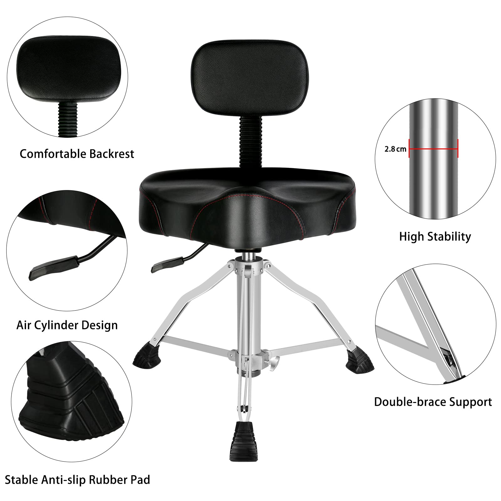 Aazon.co: EASTROCK Dru Throne Wide Padded Dru Stools,Heavy Duty