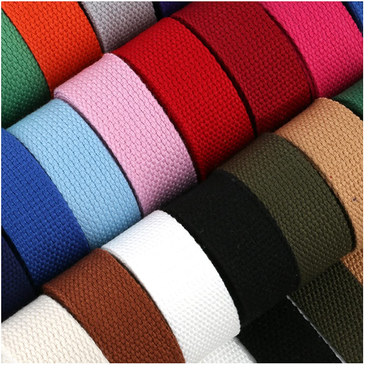 Suncoolla 5M Thicken 2.0mm Canvas Cotton Plain Weave Webbing Strap Bag Belt Tape 25/38/50mm (Red, 25mm) — image 1