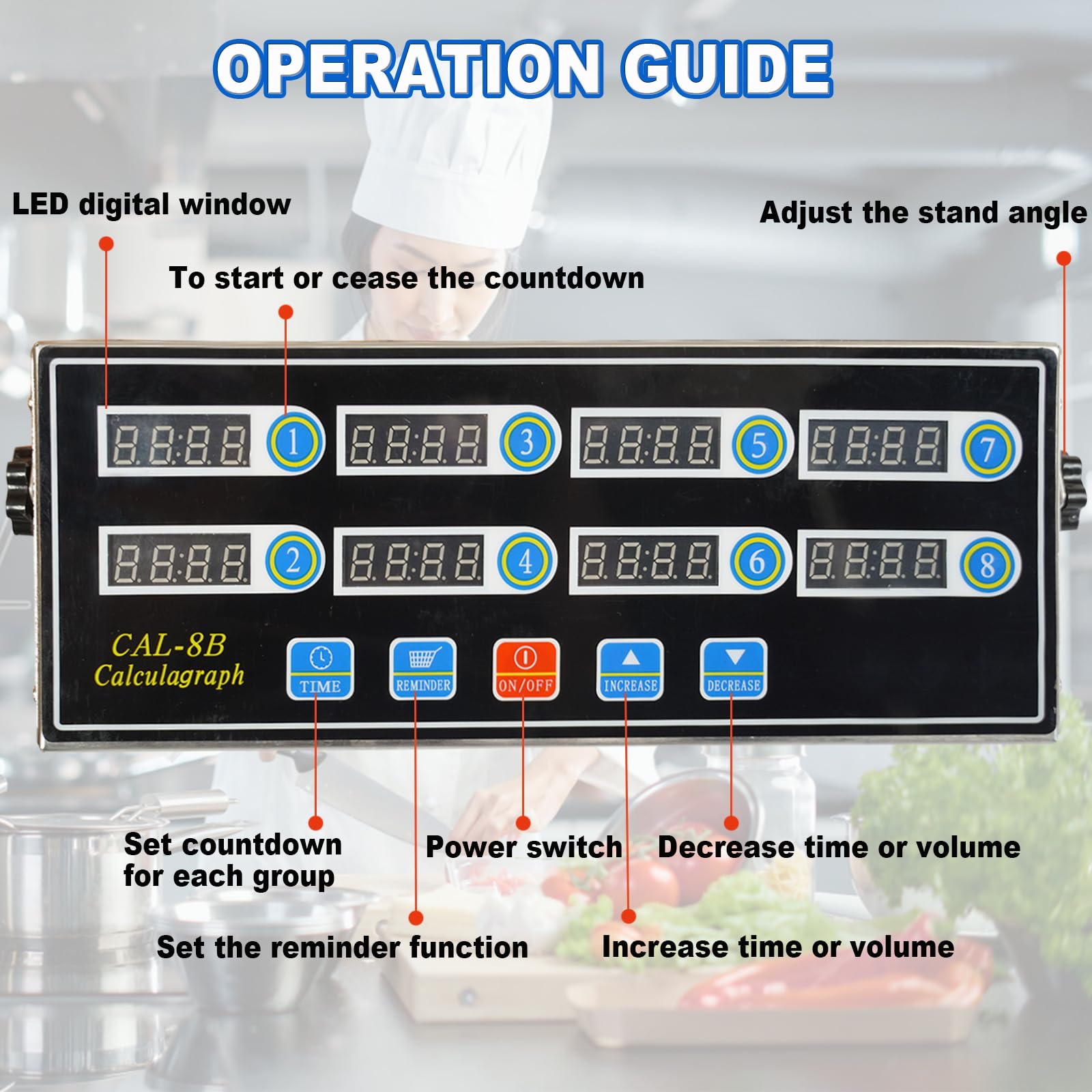 Mua Commercial 8 Channels Digital Kitchen Timer, Stainless Steel ...