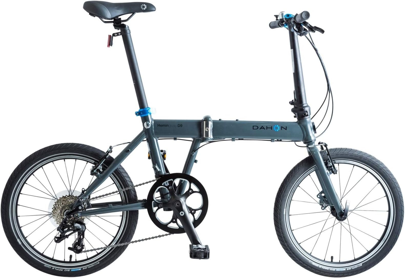 Dahon Faltrad Hemingway D9 9 Gang 20 Zoll Fahrrad Klappfahrrad Shimano Kettenschaltung Felgenbremsen, DH-HW-20, Farbe Grau