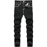 Men's Slim Fit Stretch Jeans Ripped Skinny Jeans for Men, Fashion Straight Leg Comfort Flex Waist Cargo Denim Pants