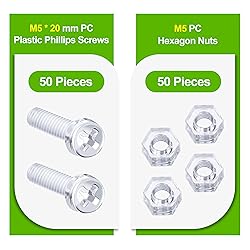 Pzsmocn 100 Pieces/50 Sets M5*20 mm PC Transparent