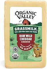 Organic Valley Gourmet Grassmilk Raw Organic Cheddar Cheese Block — Grass-Fed, No Added Hormones — 8 Oz