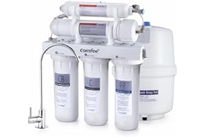 COMFEE’ CMP10 5-Stage Reverse Osmosis System, NSF Certified Water Filter for Under Sink, Ultra Safe Drinking Water Filtration
