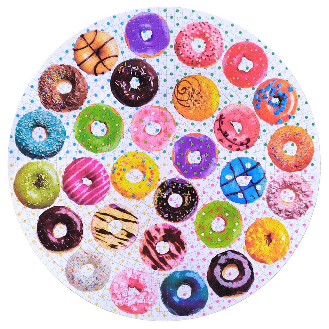 Jigsaw Puzzles 1000 Pieces, Round Puzzles for Adults and Couples, Gift for Adults and Kids, Delicious Donuts Art, TNYGoods ZXCVBNM