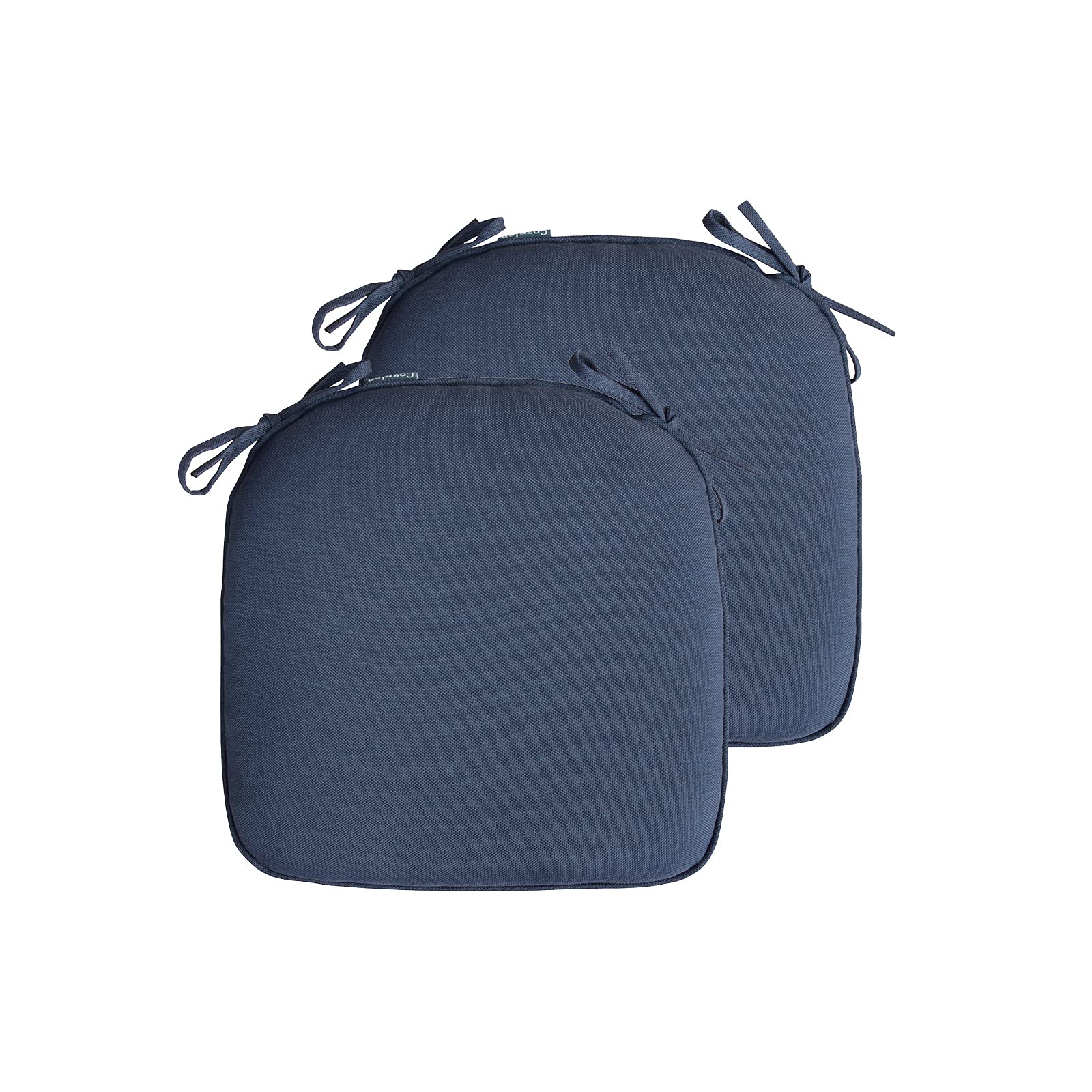 Photo 1 of COZPLEN Outdoor Non Slip Chair Pad, Bistro U-Shaped Dining Chair Seat Cushions with Ties, 14x14 inch, Set of 2, (Navy Blue)