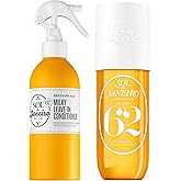 SOL DE JANEIRO Cheirosa 62 Hair and Body Fragrance Mist 8 fl oz & Milky Leave-In Conditioner 7 fl oz - Cheirosa 62 Scent with Notes of Pistachio and Salted Caramel, Amazon Exclusive