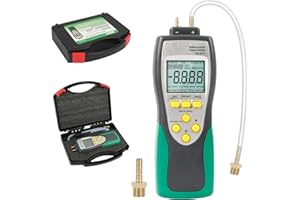 FXTUL Manometer, Digital Differential Manometer, Digital Air Pressure Meter, Dual Port Manometer Gas Pressure Tester, 11 Selectable Units Differential Pressure Gauge, HVAC Gas Pressure Tester