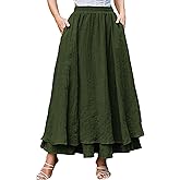 Scarlet Darkness Renaissance Maxi Skirt for Women Flowy Long Boho Skirts with Pockets