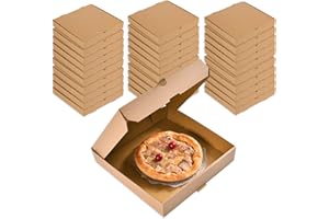 30 Pack Pizza Boxes 8x8 Inch Mini Pizza Storage Container, Small Pizza Boxes to Keep Pizza Fresh, Square Kraft Corrugated Box