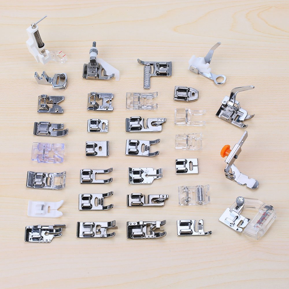 DGCUS 32 Sewing Feet in Plastic Storage Case Works with all Low Shank