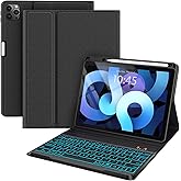 BLUTLOTUS Keyboard Case for iPad Air 11-inch(M3 M2)/10.9-Inch Air 5th 4th Generation Case with Keyboard/Ipad Pro 11(4th/3rd/2nd/1st Gen)- 7 Backlit Detachable, Folio Cover with Pencil Holder (Black)