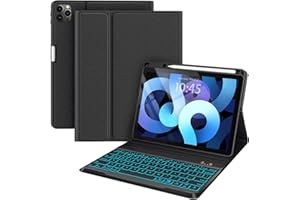 Keyboard Case for iPad Air 6th/5th/4th Gen 10.9 Inch with Pencil Holder 2022/2020, Pro 11 1st/2nd/3rd Gen (2021/2020/2018), D