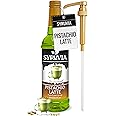 Syruvia Pistachio Latte Syrup – Pistachio Latte Syrup Flavor, 25.4 fl oz - Perfect for Cocktails, ice Tea, Desserts, Italian Sodas, Ice and More, Kosher and Gluten-Free With Syrup Pump