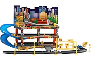 KIDPLAY PRODUCTS Kids City Ultimate Parking Garage Diecast Toy Vehicle Race Car Track Playset, Boys Ages 3-8