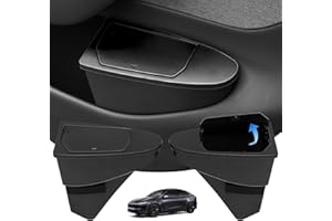 Abystar Door Built-in Hidden Storage Organizer for Tesla Model y juniper 2026, Front‑Seat Car Garbage Bin with Push‑Open Lid, Premium Waterproof ABS Door Organizer Insert Accessories